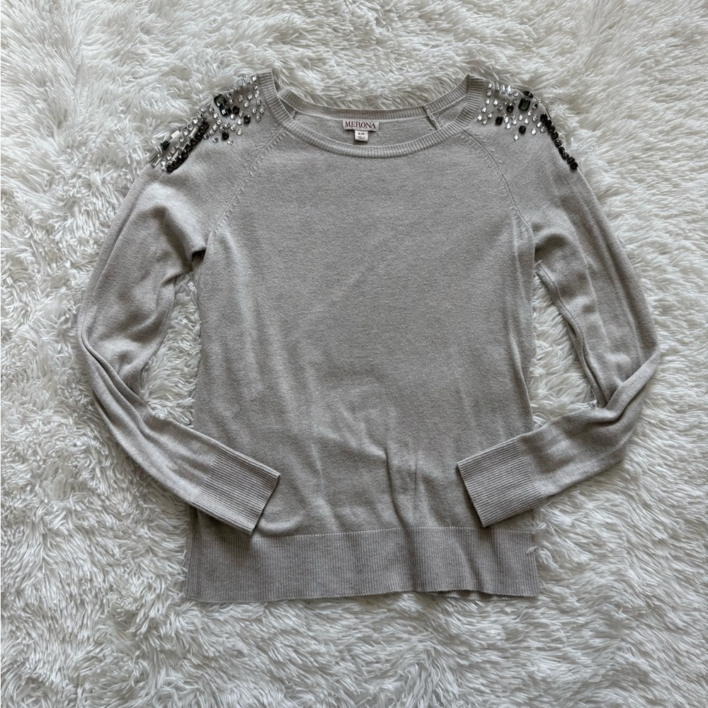 Merona Jeweled Shoulder Light Sweater - Picture 6 of 10